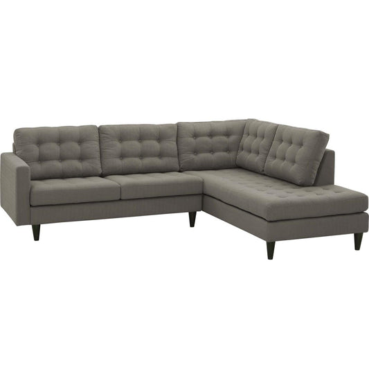 kitchen and dining room sets | CasaFoyer Empress Button Tufted Upholstered Fabric Sectional Sofa Set | Plush Cushions | Regal Armrests | Stain-Resistant Fine Fabric Upholstery | Granite | casafoyer.myshopify.com