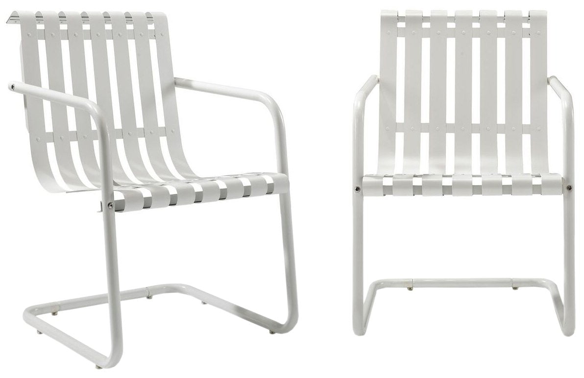 Chair | CasaFoyer Gracie Cantilevered Steel Chair | Weatherproof & Comfortable | White | 2PC/1CARTON | casafoyer.myshopify.com