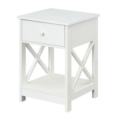 TABLE | Ergode Oxford 1 Drawer End Table with Shelf | Modern Design | Durable MDF | Sleek Silhouette | Convenient Storage Solution | casafoyer.myshopify.com