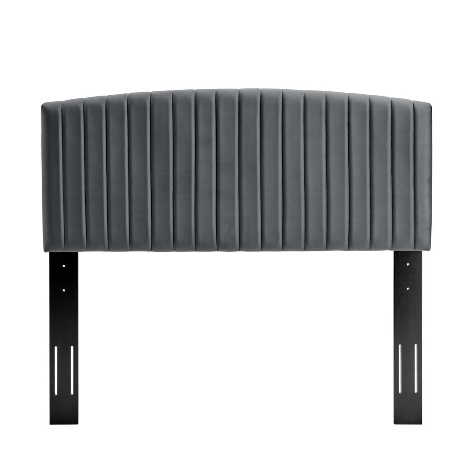 headboards | CasaFoyer Rebecca Twin Channel Tufted Performance Velvet Upholstered Headboard | Elegant, Durable, Stylish | Perfect for Guest, Teen, Kid Bedrooms | Charcoal | casafoyer.myshopify.com