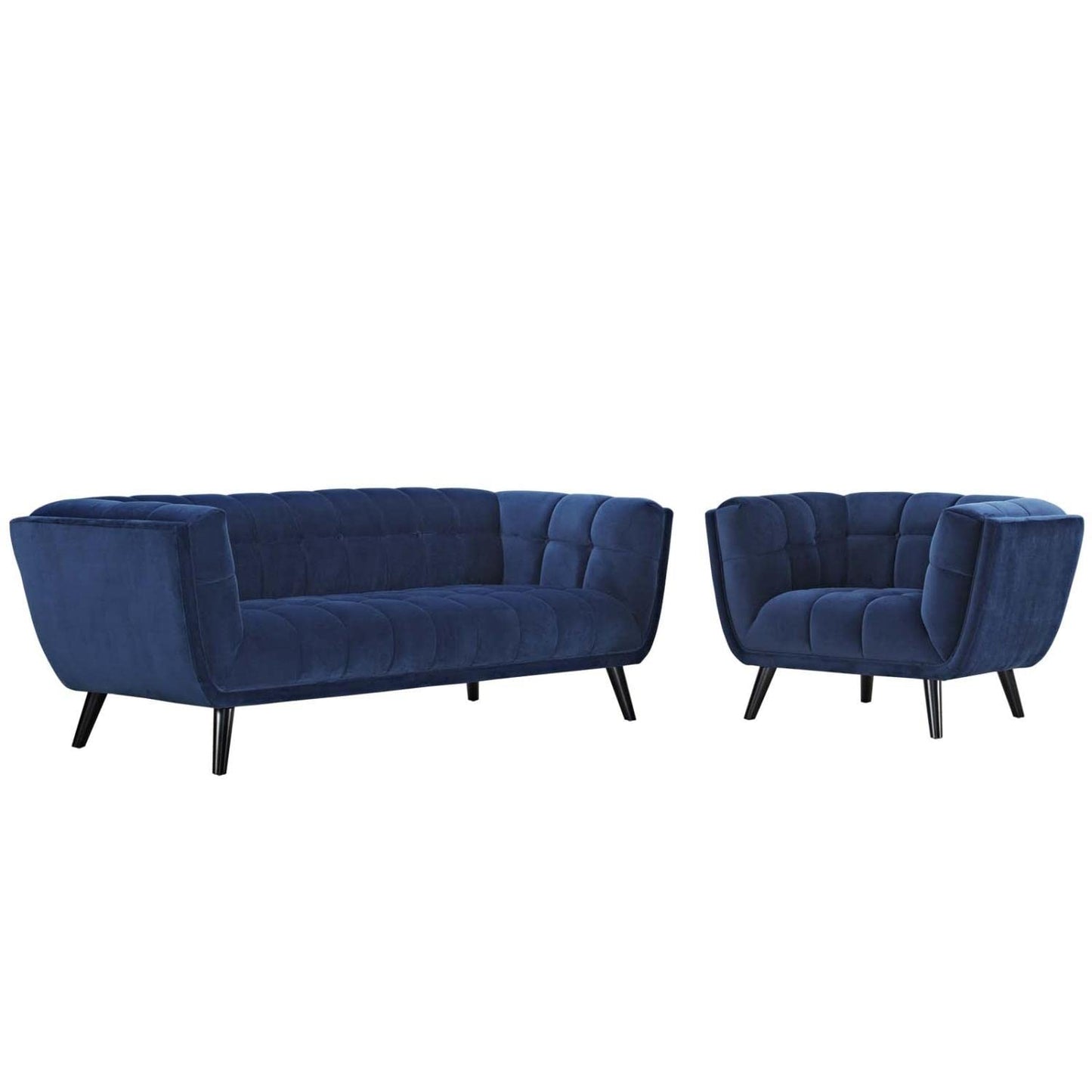 kitchen and dining room sets | CasaFoyer Bestow Performance Velvet Living Room Set | Wide Profile | Soft & Durable Upholstery | Button Tufting | Sturdy Wood Legs | Includes Sofa & Armchair | casafoyer.myshopify.com