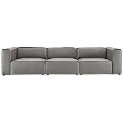 sofas | CasaFoyer Mingle Vegan Leather 3-Piece Sectional Sofa | Luxurious | Spacious | Comfortable | Stylish | Ideal for Modern Living Rooms | Gray | casafoyer.myshopify.com