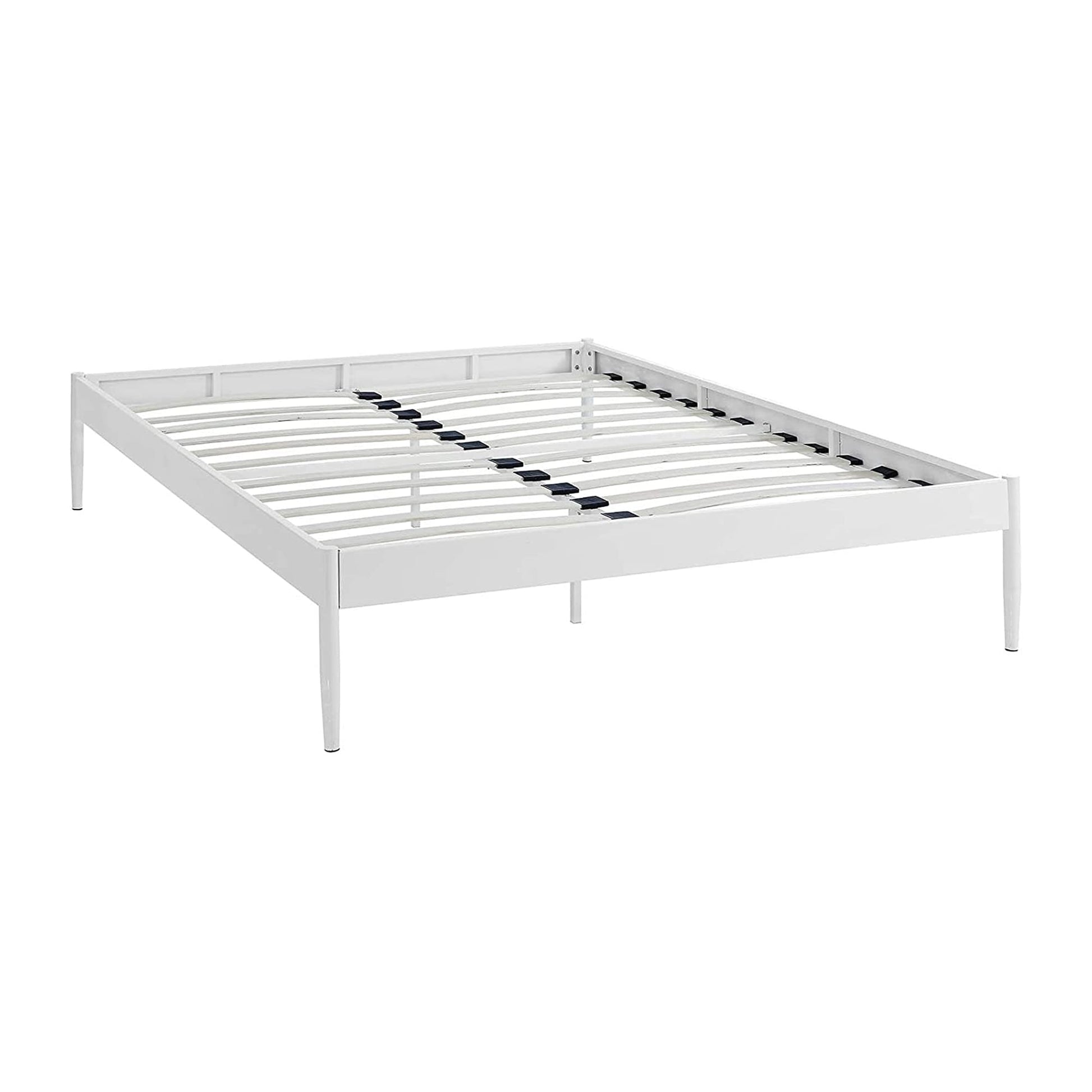 Bed | CasaFoyer  Elsie Bed Frame | Slatted Birchwood Support | Steel Frame | No Boxspring Needed | 1300 lbs Weight Capacity | Modern Design | Queen Size | casafoyer.myshopify.com