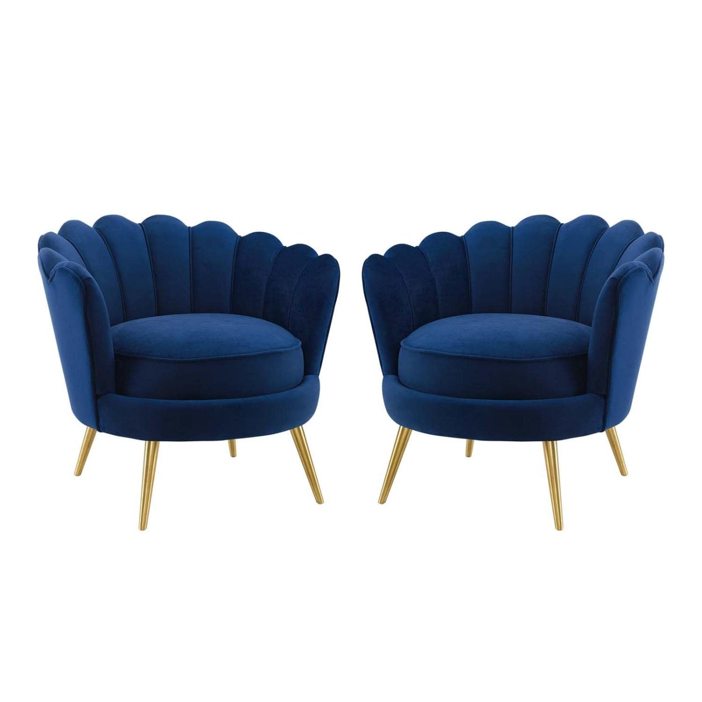 home office desk chairs | CasaFoyer Admire Scalloped Edge Performance Velvet Accent Armchair Set | Ocean-inspired Elegance, Comfort & Luxury | Includes 2 Chairs | casafoyer.myshopify.com