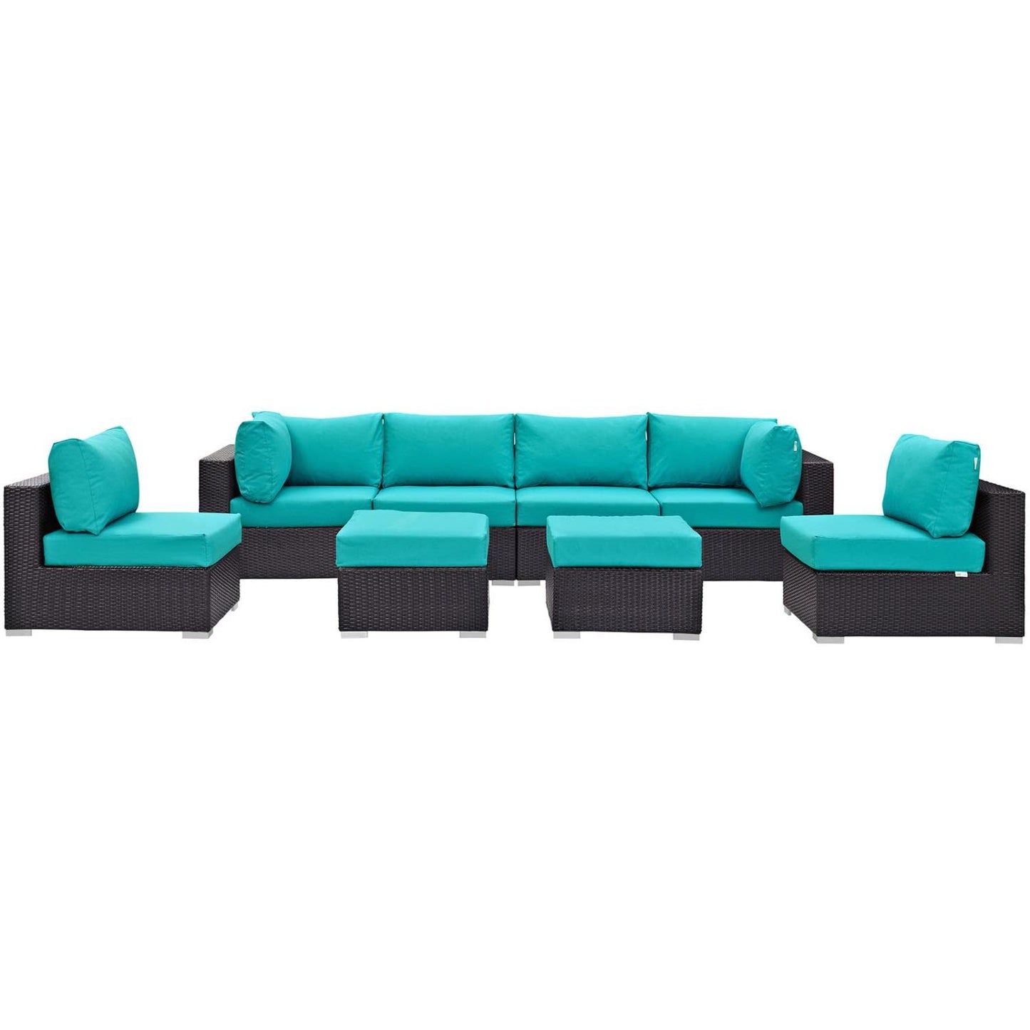 kitchen and dining room sets | CasaFoyer Convene Outdoor Sectional Set | Durable Rattan & Aluminum Frame | Weather-Resistant Cushions | 8 Piece Patio Sofa Set | casafoyer.myshopify.com