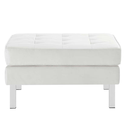 home office desk chairs | CasaFoyer Loft Tufted Button Faux Leather Ottoman | Luxurious Upholstery | Sleek Design | Stainless Steel Frame | Non-Marking Foot Caps | Supports up to 300 lbs | casafoyer.myshopify.com