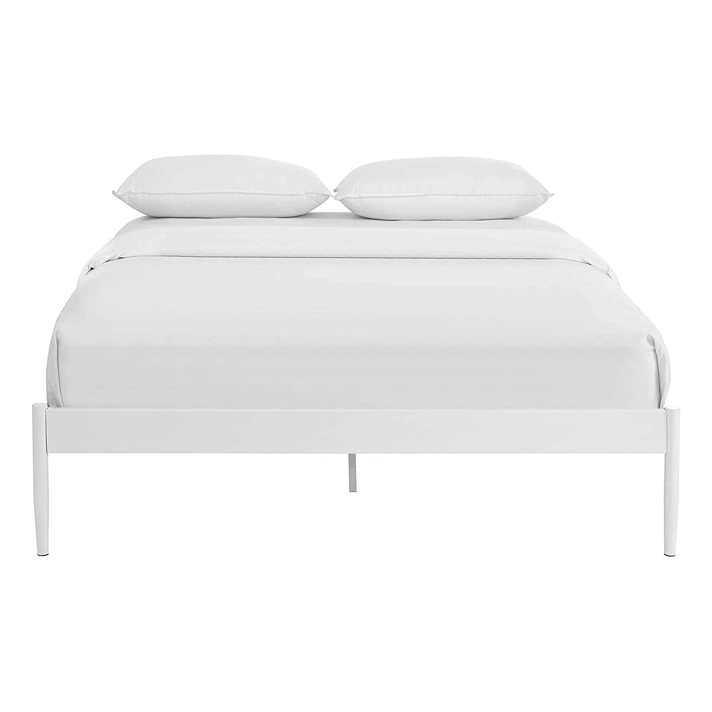 Bed | CasaFoyer  Elsie Bed Frame | Slatted Birchwood Support | Steel Frame | No Boxspring Needed | 1300 lbs Weight Capacity | Modern Design | Queen Size | casafoyer.myshopify.com