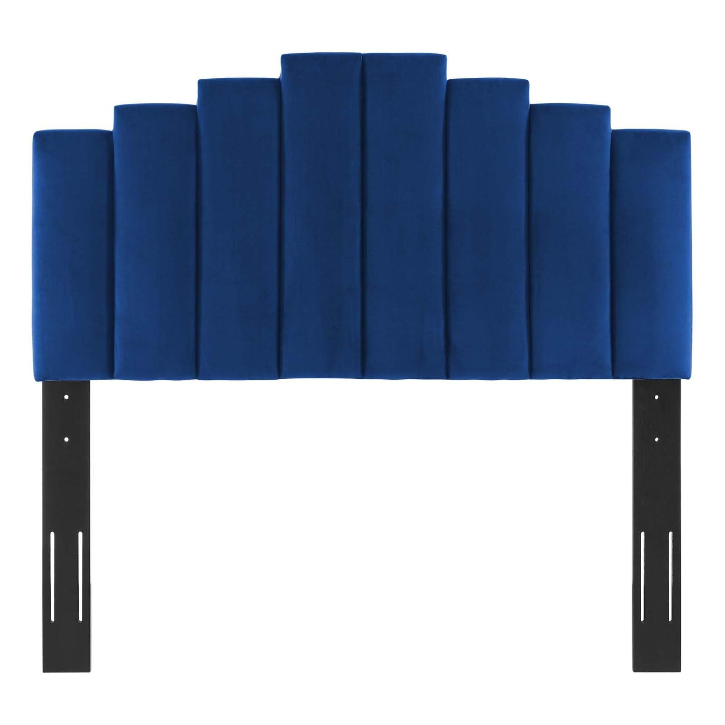 headboards | CasaFoyer Noelle Performance Velvet Full/Queen Headboard | Opulent Art Deco Design | Stain-Resistant | Adjustable Height | Cozy Foam Padding | Navy | casafoyer.myshopify.com