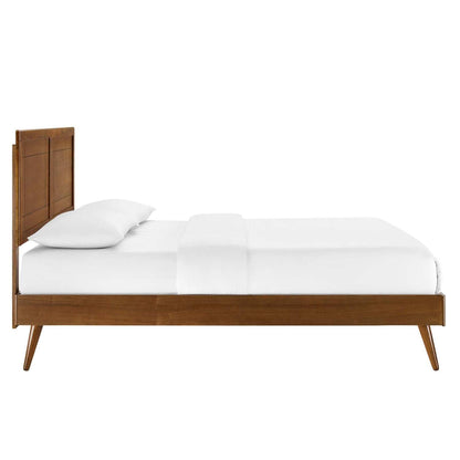 adjustable bed bases | CasaFoyer Marlee Wood Full Platform Bed | Retro Design | Window Pane Headboard | Durable Construction | No Box Spring Needed | Walnut Finish | casafoyer.myshopify.com