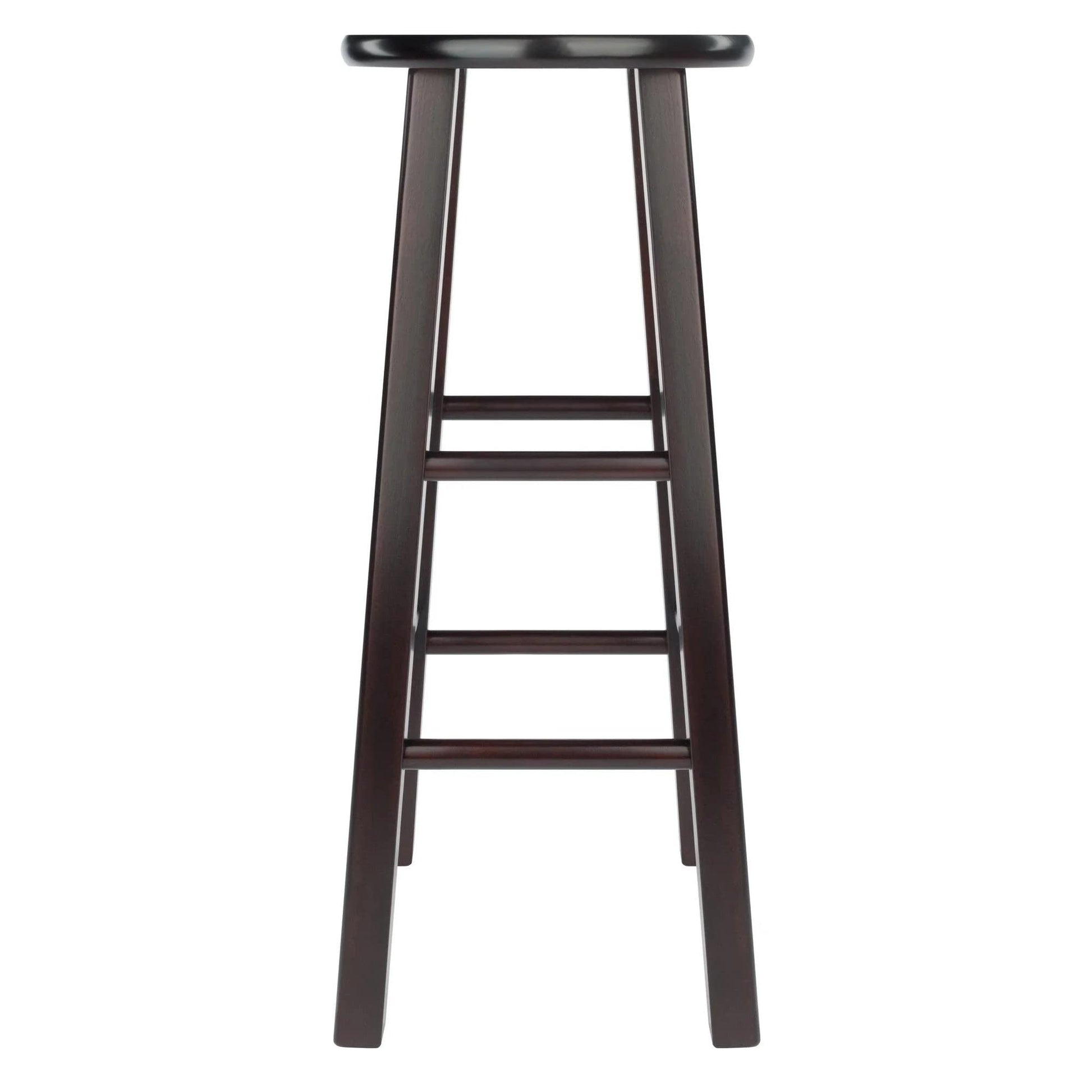 STOOL_SEATING | CasaFoyer  Wood Element Bar Stool Set | Polished Espresso Finish | Solid Wood Construction | 220lbs Weight Capacity | 8 Crossbars for Stability | Versatile Design | Perfect for Kitchen or Den | casafoyer.myshopify.com