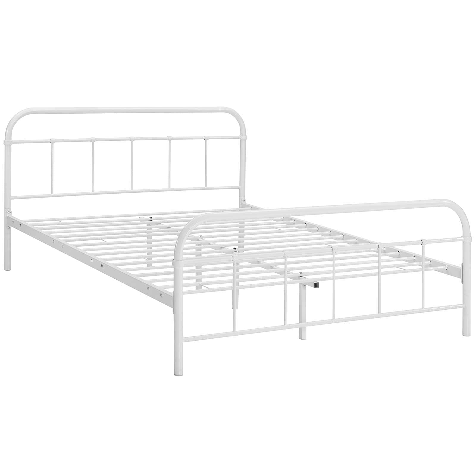 Bed | CasaFoyer Maisie Platform Bed | Vintage Farmhouse Style | Rustic Steel Piping | Sturdy Construction | Supports 1323 lbs | No Box Spring Needed | Mattress not included | casafoyer.myshopify.com