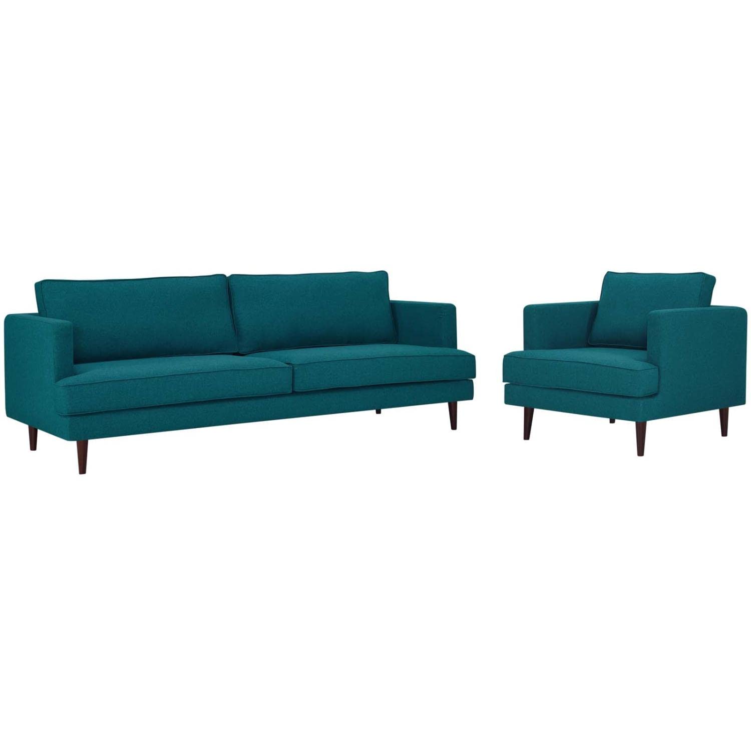 kitchen and dining room sets | CasaFoyer Agile Sofa and Armchair Set | Versatile Stylish Mid-Century Design | Foam Cushions Removable Covers | Teal | Premium Quality | casafoyer.myshopify.com