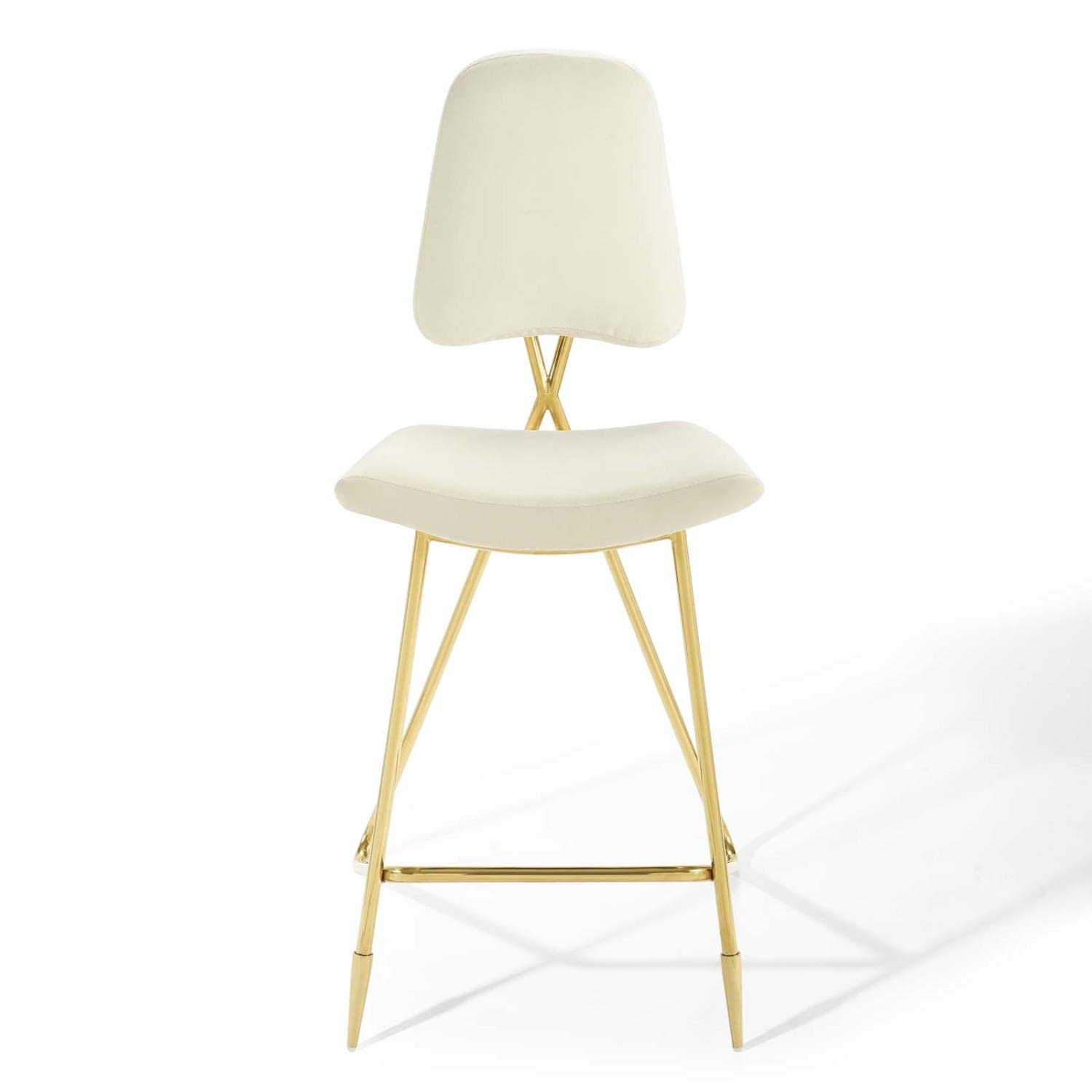 barstools | CasaFoyer Ponder Upholstered Performance Velvet Dining Room Bar Stool | Comfortable & Durable | Gold Stainless Steel Base | Set of 1 | casafoyer.myshopify.com