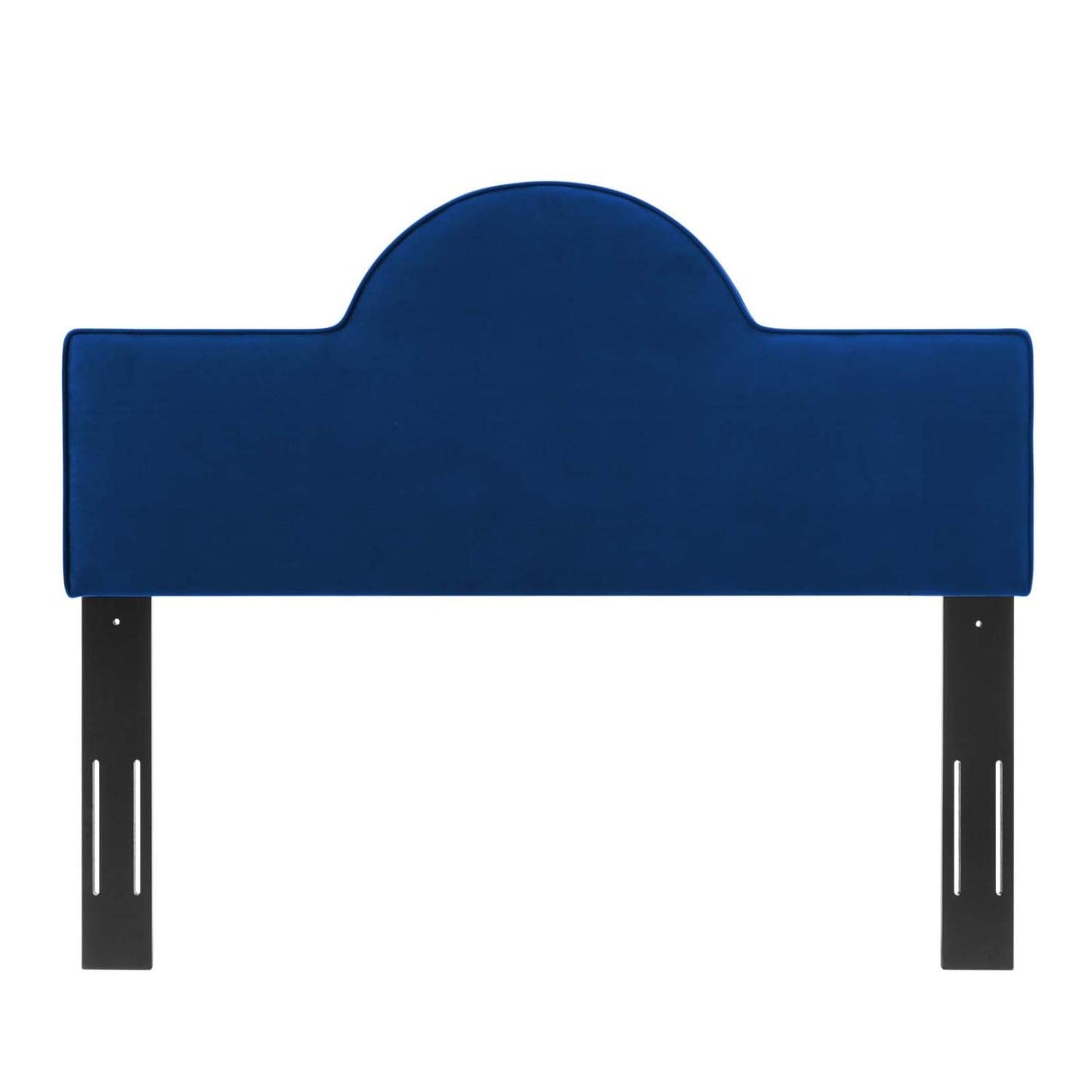 Bed | CasaFoyer Dawn Performance Velvet King/California King Headboard | Elegant Sunrise Design | Stain-Resistant Luxury Upholstery | Adjustable Height | Navy | casafoyer.myshopify.com