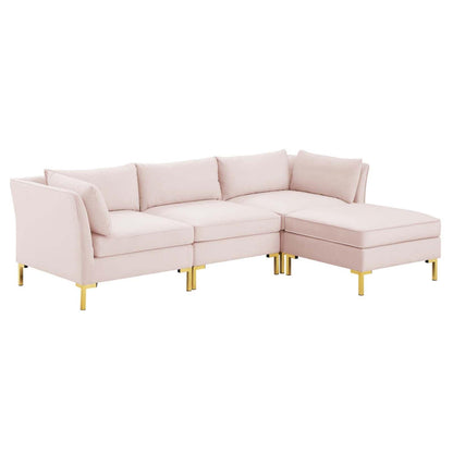 kitchen and dining room sets | CasaFoyer Ardent Performance Velvet 4-Piece Sectional Sofa | Vintage Modern Glam Deco Style | Stain-Resistant Velvet | Comfortable & Durable | Gold Metal Legs | 440 lbs Weight Capacity | casafoyer.myshopify.com