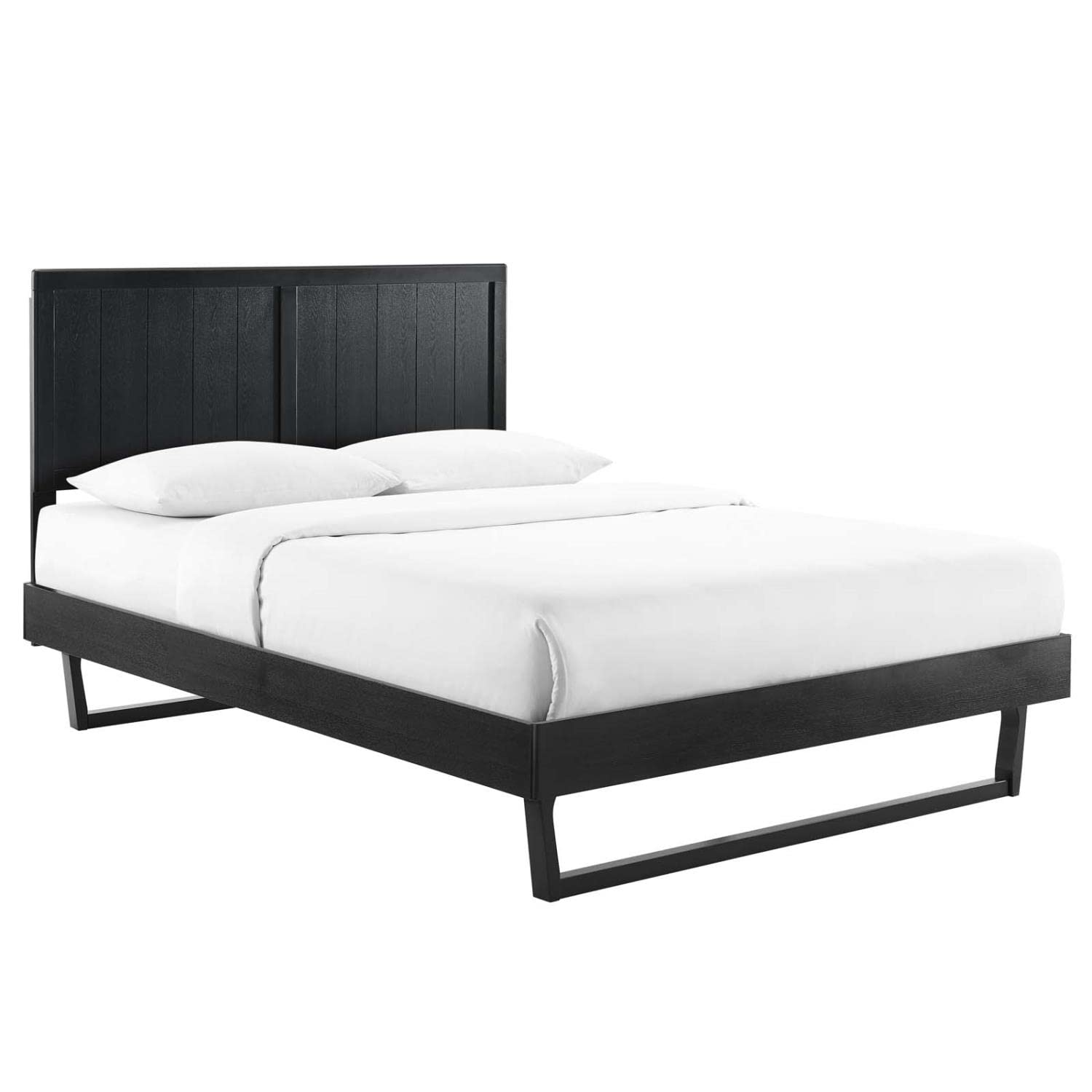 bed frames | CasaFoyer Alana Wood Twin Platform Bed | Modern Elegance | Retro Design | Durable Construction | No Box Spring Needed | Easy Assembly | Black | casafoyer.myshopify.com