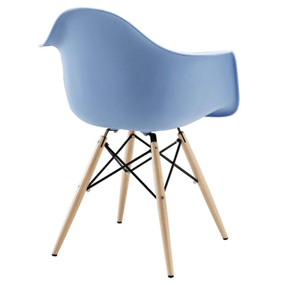 Sofa & chair Sets | Wood Pyramid Armchair | Molded Plastic Seat | Sturdy Solid Wood Base | Comfortable & Versatile | Enhance Room Aesthetics | 1 Chair | casafoyer.myshopify.com