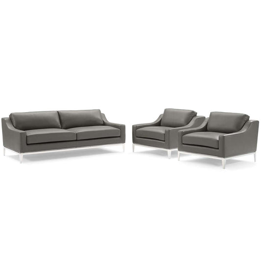 kitchen and dining room sets | CasaFoyer Harness Sofa & 2 Armchair Set | Luxurious Leather Upholstery | Comfortable Foam Cushions | Durable Spring Support | Polished Stainless Steel Frame | Non-Marking Foot Caps | Perfect for Any Room | casafoyer.myshopify.com