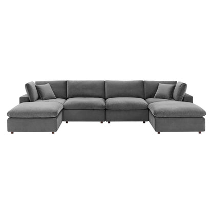 kitchen and dining room sets | CasaFoyer Commix | Luxurious 6-Piece Sectional Sofa | Stain-Resistant Velvet | Solid Wood Construction | Foam Padded Cushions | Down Feather Cushions | Gray | casafoyer.myshopify.com