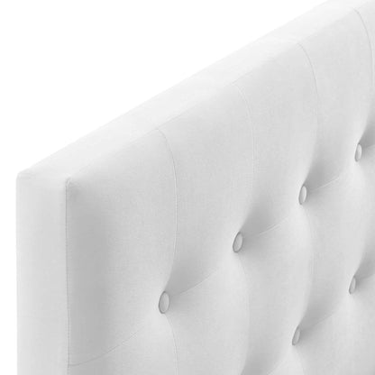 Bed | CasaFoyer Emily Performance Velvet Biscuit Tufted King Headboard | Timeless Charm | Luxurious Feel | Vintage Glamour | Stain-Resistant | Adjustable Height | White | casafoyer.myshopify.com