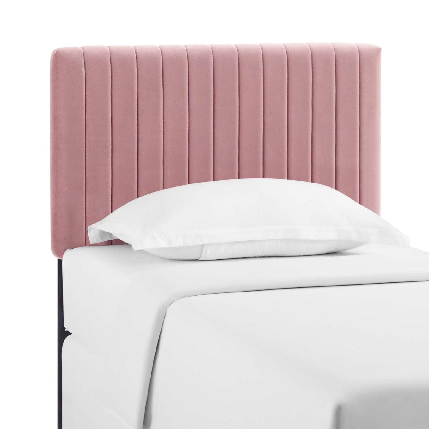 headboards | CasaFoyer Keira Twin Headboard | Luxurious Velvet | Channel Tufting | Stain-Resistant | Solid Wood Frame | Upgrade Your Bedroom or Dorm | Dusty Rose | casafoyer.myshopify.com