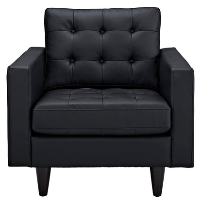 kitchen and dining room sets | CasaFoyer Empress Holistic Furniture | Set of 2 Black Leather Armchairs | Tufted Buttons, Luxurious Cushions, Regal Armrests | Sturdy Wooden Legs, Floor-Protecting Glides | casafoyer.myshopify.com