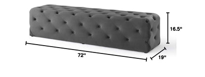 ottomans | CasaFoyer Amour 72 Tufted Button Entryway Bench | Stain-Resistant Velvet | Comfortable Seating | Stylish & Sturdy | Supports 550 lbs | Gray | casafoyer.myshopify.com