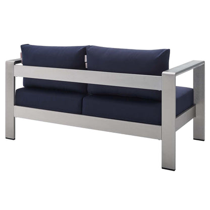 kitchen and dining room sets | CasaFoyer Shore Aluminum 4 Piece Outdoor Patio Furniture Set | Sturdy Anodized Frames | Sunbrella Cushions | Ideal for Casual Gatherings | casafoyer.myshopify.com