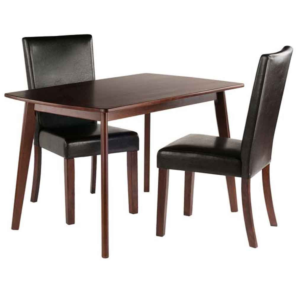 home office desk chairs | CasaFoyer Exquisite 3-Piece Shaye Dining Table Set | Solid Wood | Faux Leather Chairs | Walnut Finish | Easy to Clean | Contemporary Design | 47.2W x 29.5D x 29H | casafoyer.myshopify.com