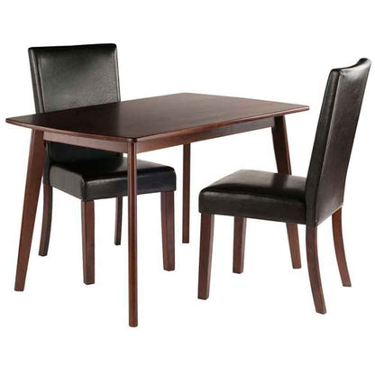 home office desk chairs | CasaFoyer Exquisite 3-Piece Shaye Dining Table Set | Solid Wood | Faux Leather Chairs | Walnut Finish | Easy to Clean | Contemporary Design | 47.2W x 29.5D x 29H | casafoyer.myshopify.com