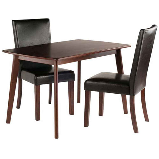 home office desk chairs | CasaFoyer Exquisite 3-Piece Shaye Dining Table Set | Solid Wood | Faux Leather Chairs | Walnut Finish | Easy to Clean | Contemporary Design | 47.2W x 29.5D x 29H | casafoyer.myshopify.com