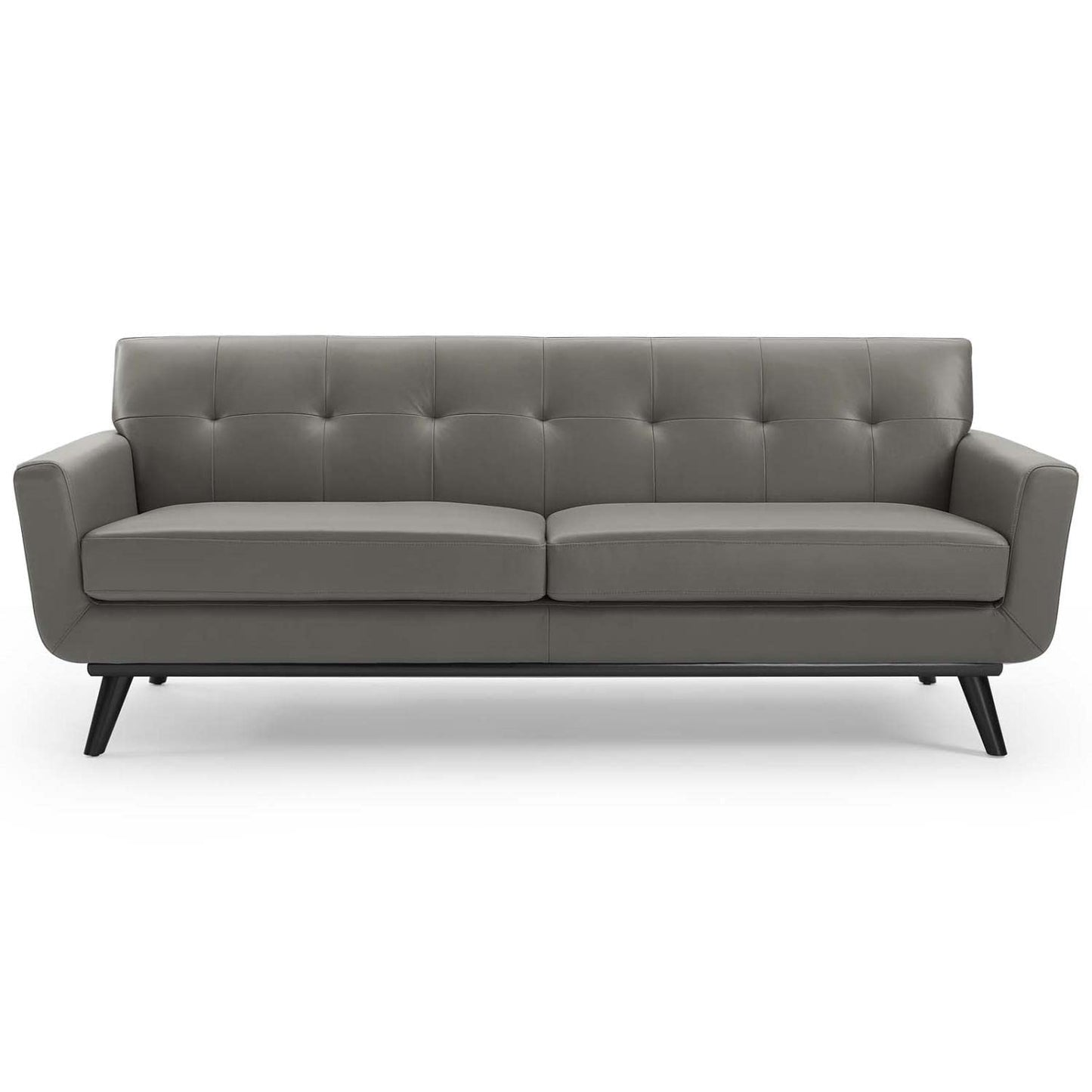 sofas | CasaFoyer Engage Mid-Century Modern Tufted Top-Grain Leather Sofa | Plush & Stylish Lounge Furniture | Gray | Living Room, Lounge, or Office | casafoyer.myshopify.com