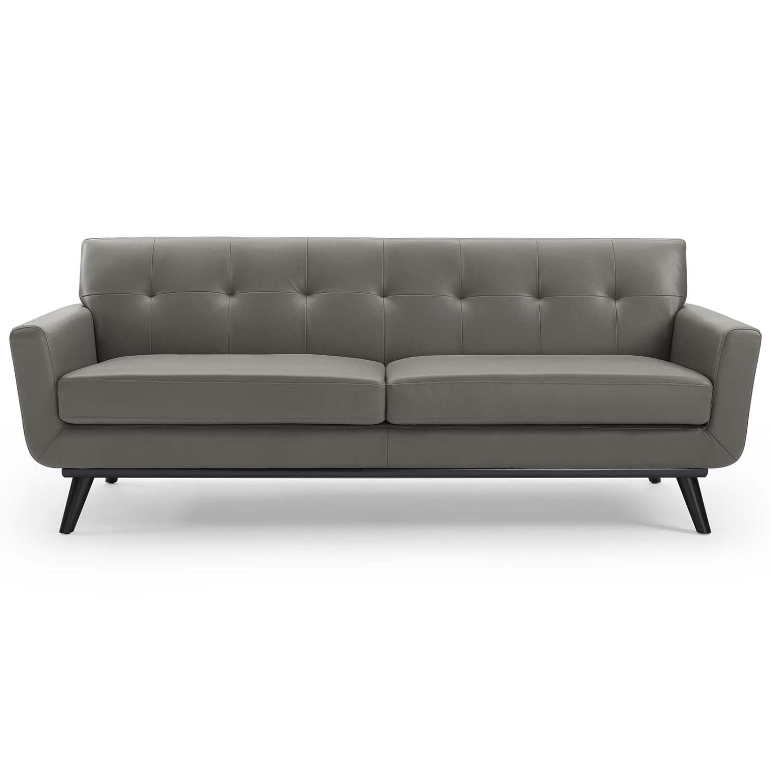 sofas | CasaFoyer Engage Mid-Century Modern Tufted Top-Grain Leather Sofa | Plush & Stylish Lounge Furniture | Gray | Living Room, Lounge, or Office | casafoyer.myshopify.com