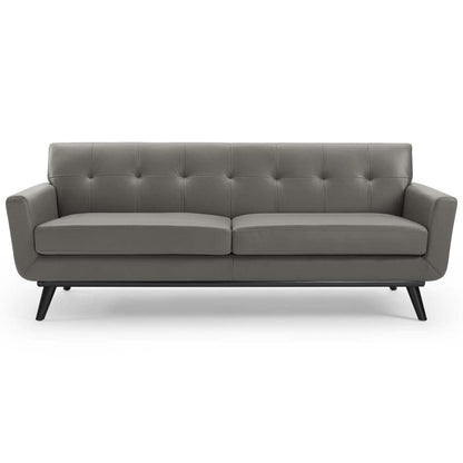 sofas | CasaFoyer Engage Mid-Century Modern Tufted Top-Grain Leather Sofa | Plush & Stylish Lounge Furniture | Gray | Living Room, Lounge, or Office | casafoyer.myshopify.com