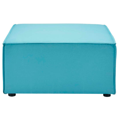 executive chairs | CasaFoyer Outdoor Patio Saybrook Upholstered Sectional Sofa Ottoman - Turquoise | Weather-Resistant | French Piping | Aluminum Frame | 300 lbs Capacity | casafoyer.myshopify.com