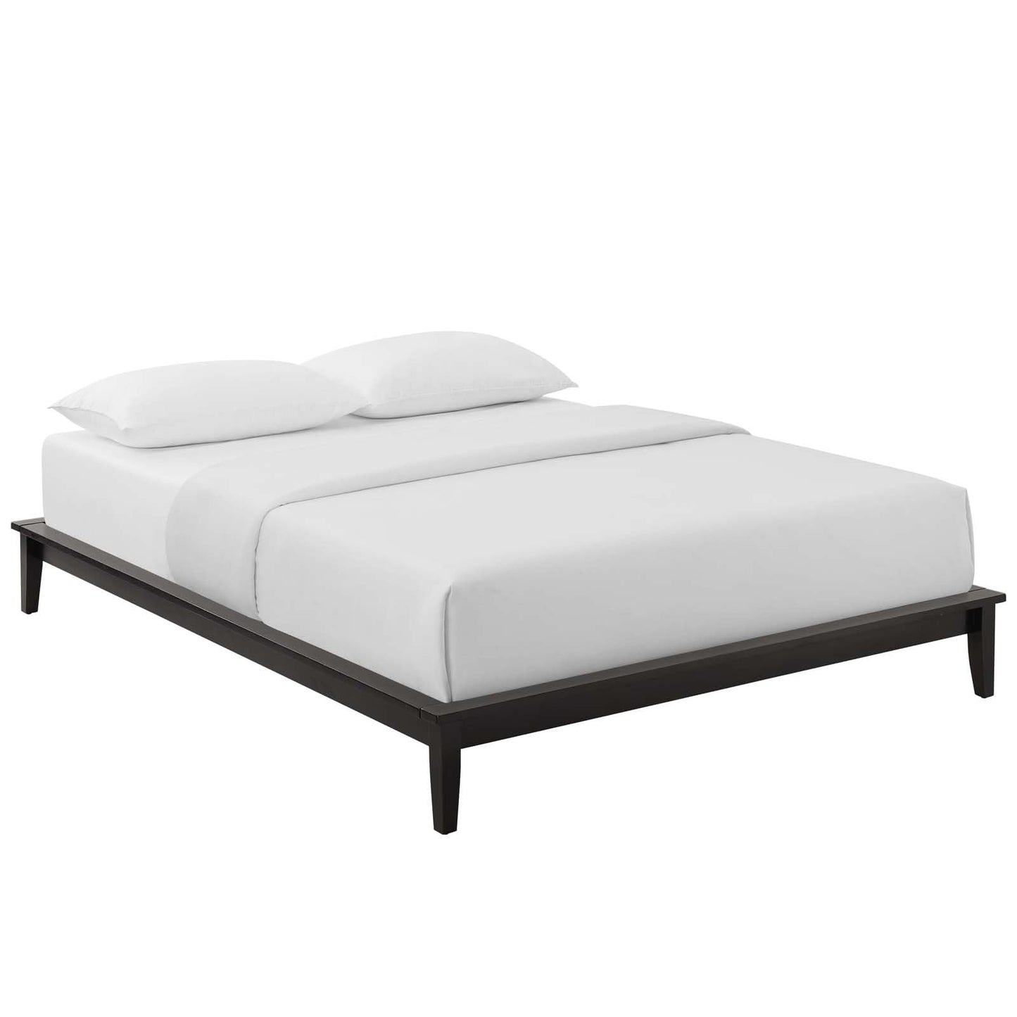 Bed | CasaFoyer  Lodge Full Wood Platform Bed Frame | Rustic & Durable Solid Wood | Supports Memory Foam, Latex, Innerspring, Hybrid Mattresses | No Box Spring Needed | 800 lbs Weight Capacity | Walnut | casafoyer.myshopify.com