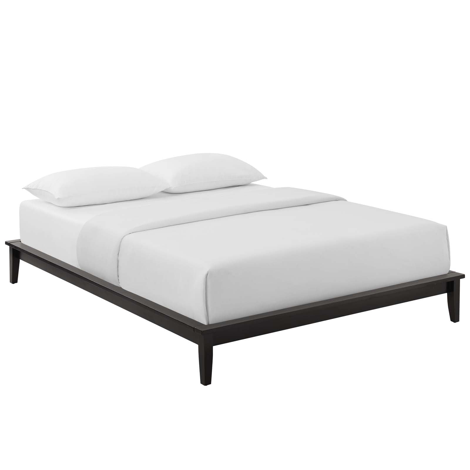 Bed | CasaFoyer  Lodge Full Wood Platform Bed Frame | Rustic & Durable Solid Wood | Supports Memory Foam, Latex, Innerspring, Hybrid Mattresses | No Box Spring Needed | 800 lbs Weight Capacity | Walnut | casafoyer.myshopify.com
