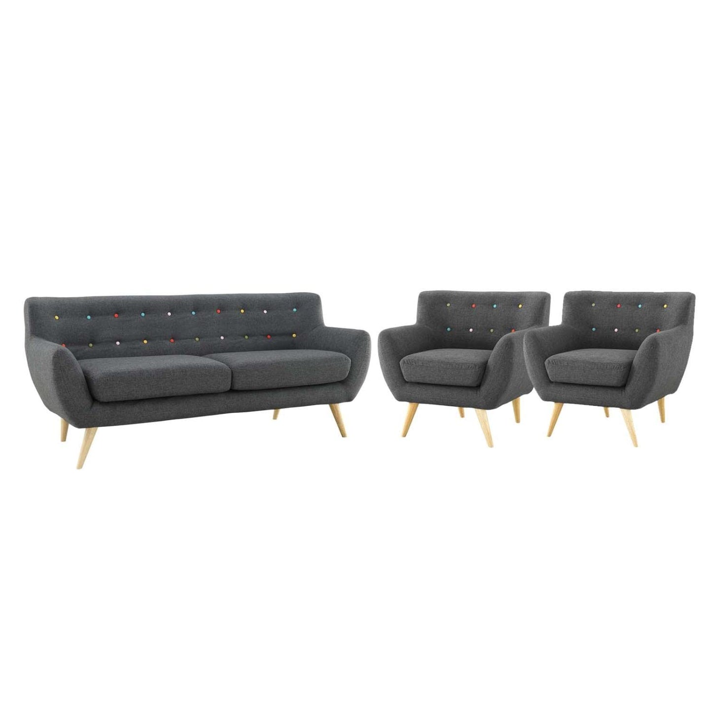 kitchen and dining room sets | CasaFoyer Remark Living Room Set | Plush Dual Cushion Design | Organic Shape | Natural Wood Dowel Legs | Polyester Upholstery | Mid-Century Inspired | Modern & Eye-Catching | Gray | casafoyer.myshopify.com