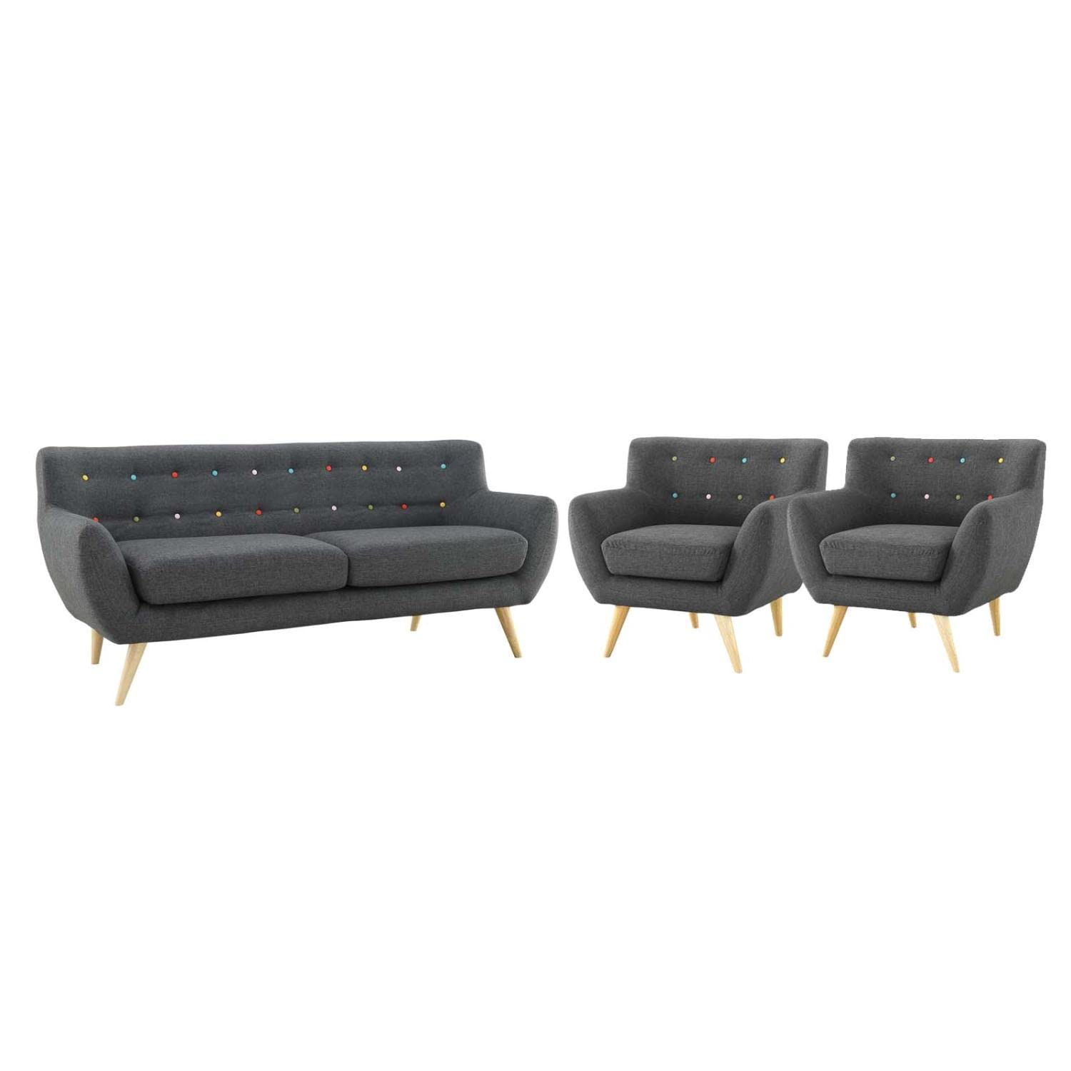 kitchen and dining room sets | CasaFoyer Remark Living Room Set | Plush Dual Cushion Design | Organic Shape | Natural Wood Dowel Legs | Polyester Upholstery | Mid-Century Inspired | Modern & Eye-Catching | Gray | casafoyer.myshopify.com