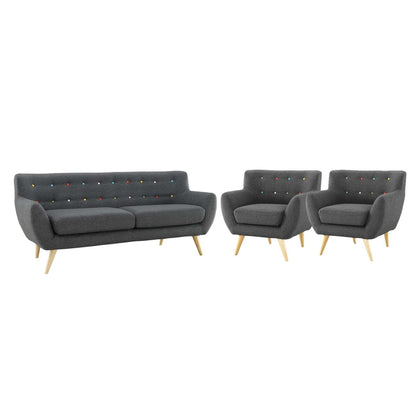 kitchen and dining room sets | CasaFoyer Remark Living Room Set | Plush Dual Cushion Design | Organic Shape | Natural Wood Dowel Legs | Polyester Upholstery | Mid-Century Inspired | Modern & Eye-Catching | Gray | casafoyer.myshopify.com