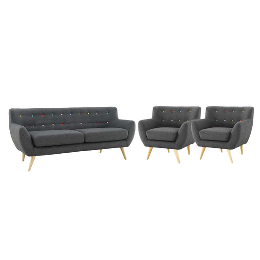 kitchen and dining room sets | CasaFoyer Remark Living Room Set | Plush Dual Cushion Design | Organic Shape | Natural Wood Dowel Legs | Polyester Upholstery | Mid-Century Inspired | Modern & Eye-Catching | Gray | casafoyer.myshopify.com