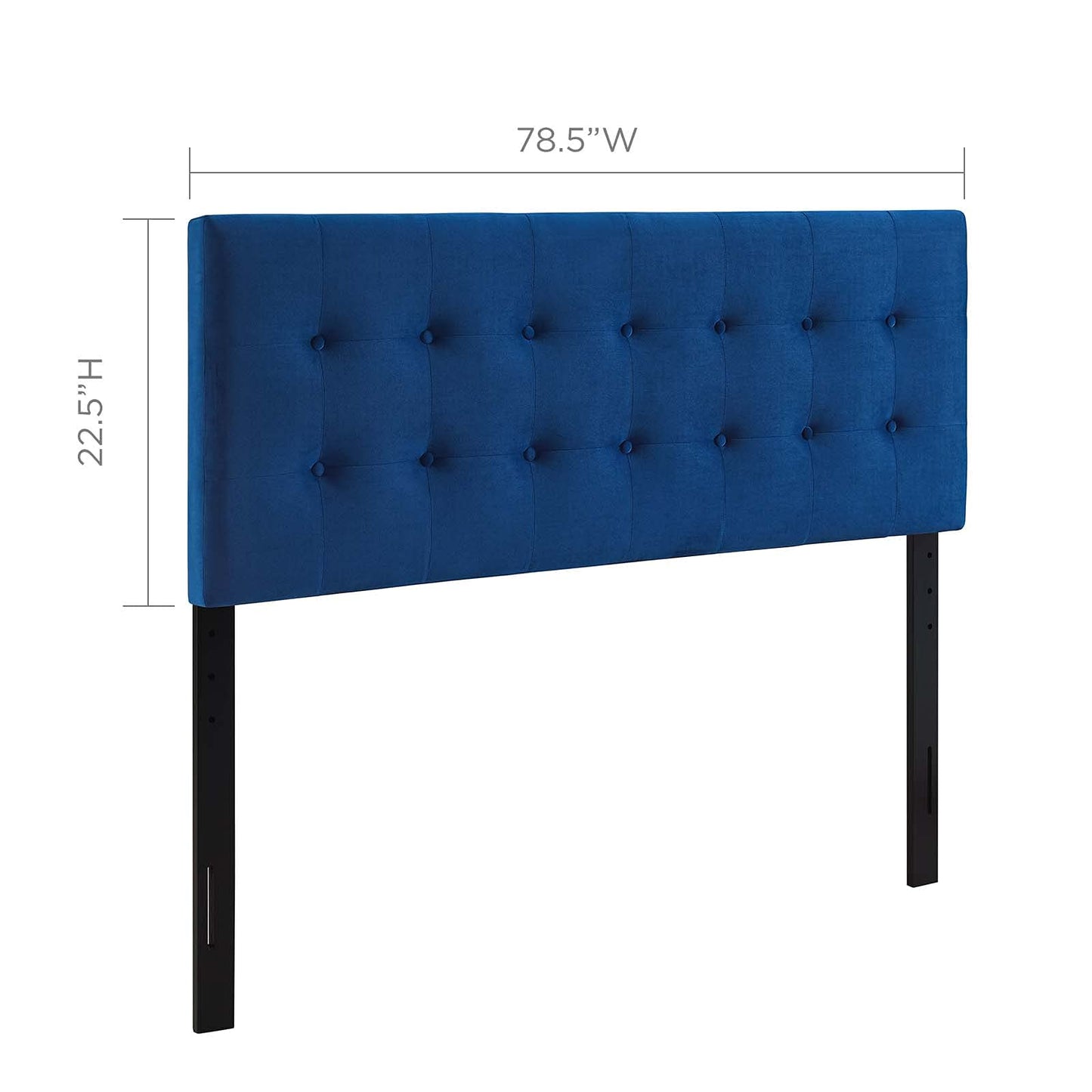 Bed | CasaFoyer Emily Performance Velvet Biscuit Tufted King Headboard | Timeless Elegance & Modern Luxury | Plush & Stain-Resistant | Adjustable Height | Navy | casafoyer.myshopify.com
