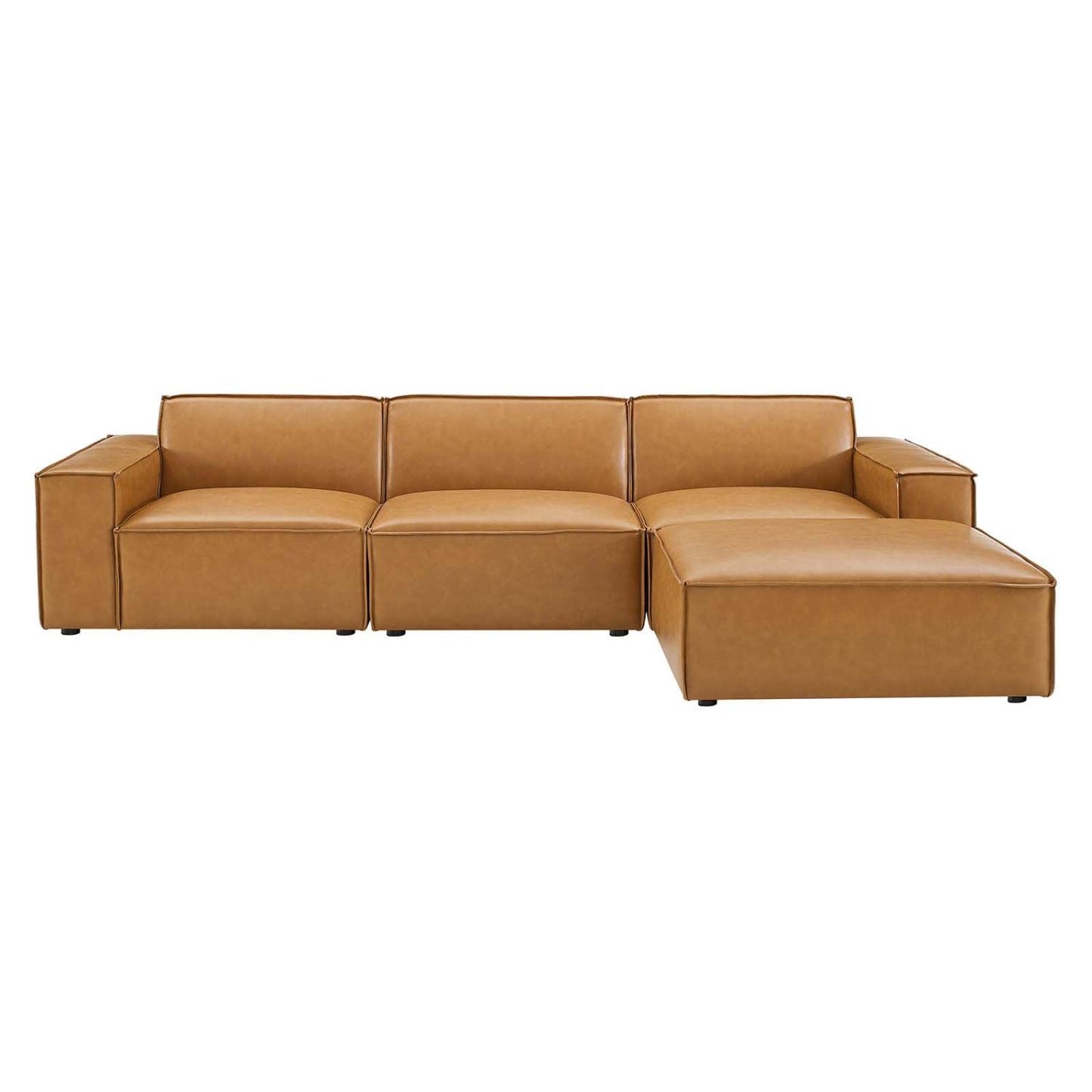 kitchen and dining room sets | CasaFoyer Restore Vegan Leather 4-Piece Sectional Sofa | Elegant Design | Comfortable Seating | Sturdy Construction | Tan | casafoyer.myshopify.com