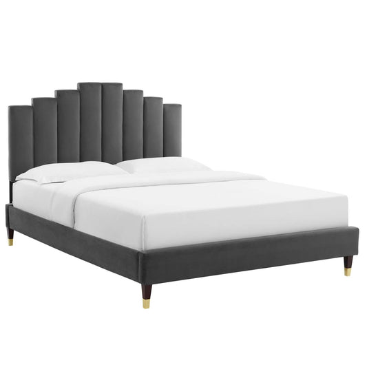 adjustable bed bases | CasaFoyer Elise Performance Velvet Queen Platform Bed | Glamorous Deco Style | Stain-Resistant Velvet Upholstery | Wood Legs with Gold Metal Sleeves | Memory Foam Compatible | 800 lbs Weight Capacity | casafoyer.myshopify.com