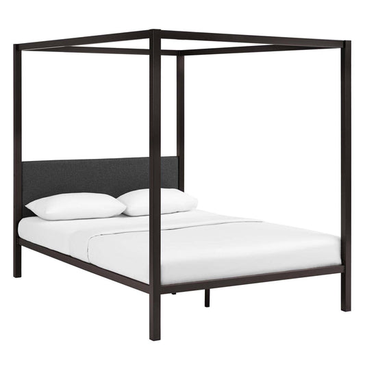 Bed | CasaFoyer Raina Queen Canopy Platform Bed | Sturdy Steel Frame | Supports 1323 lbs | No Box Spring Needed | Fits Various Mattress Types | Curtains for Serene Retreat | Mattress Not Included | casafoyer.myshopify.com