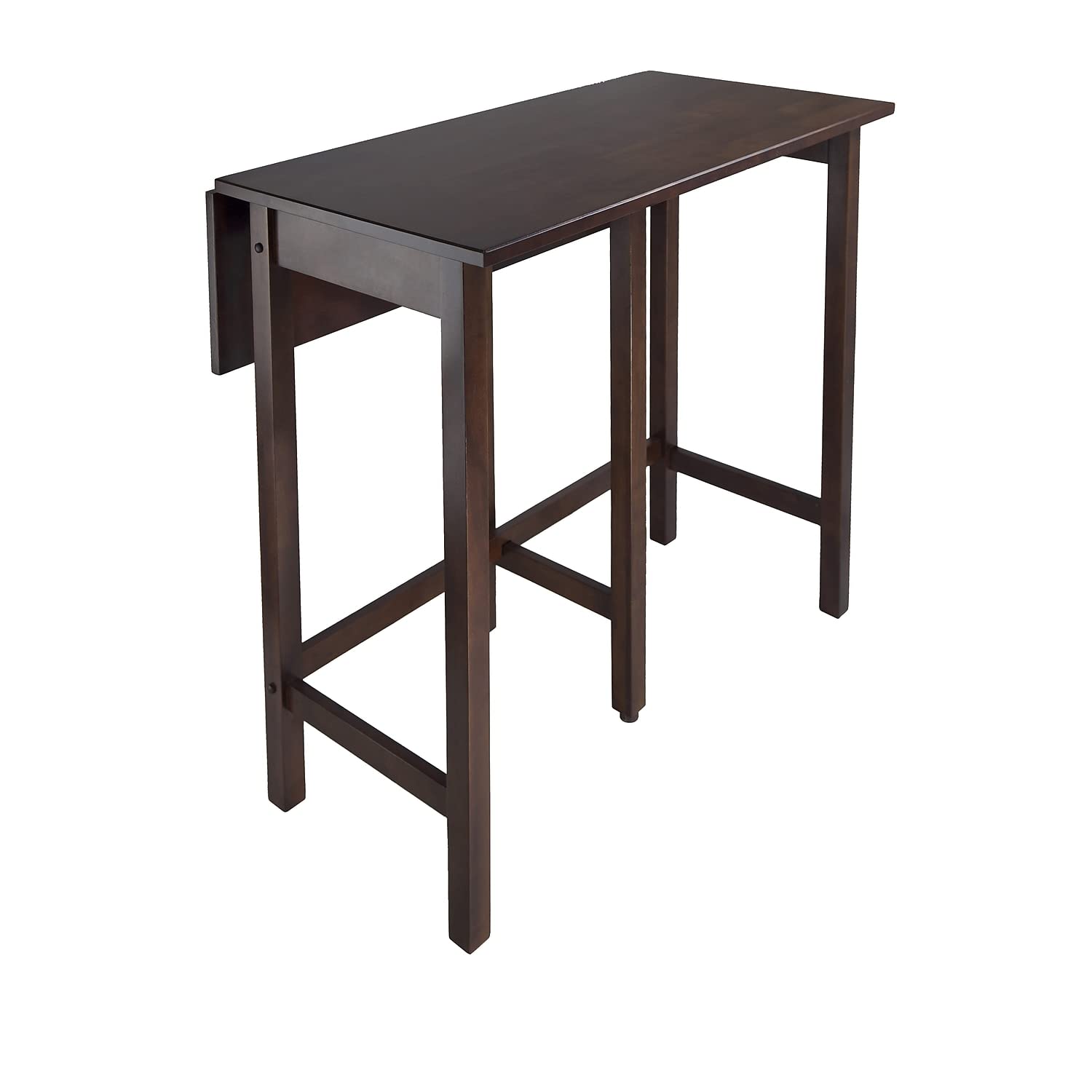 TABLE | CasaFoyer  Wood Lynnwood Drop-Leaf High Table | Versatile & Space-Saving | Walnut Finish | Accommodates 6 | Easy Assembly | 60-Day Replacement | casafoyer.myshopify.com