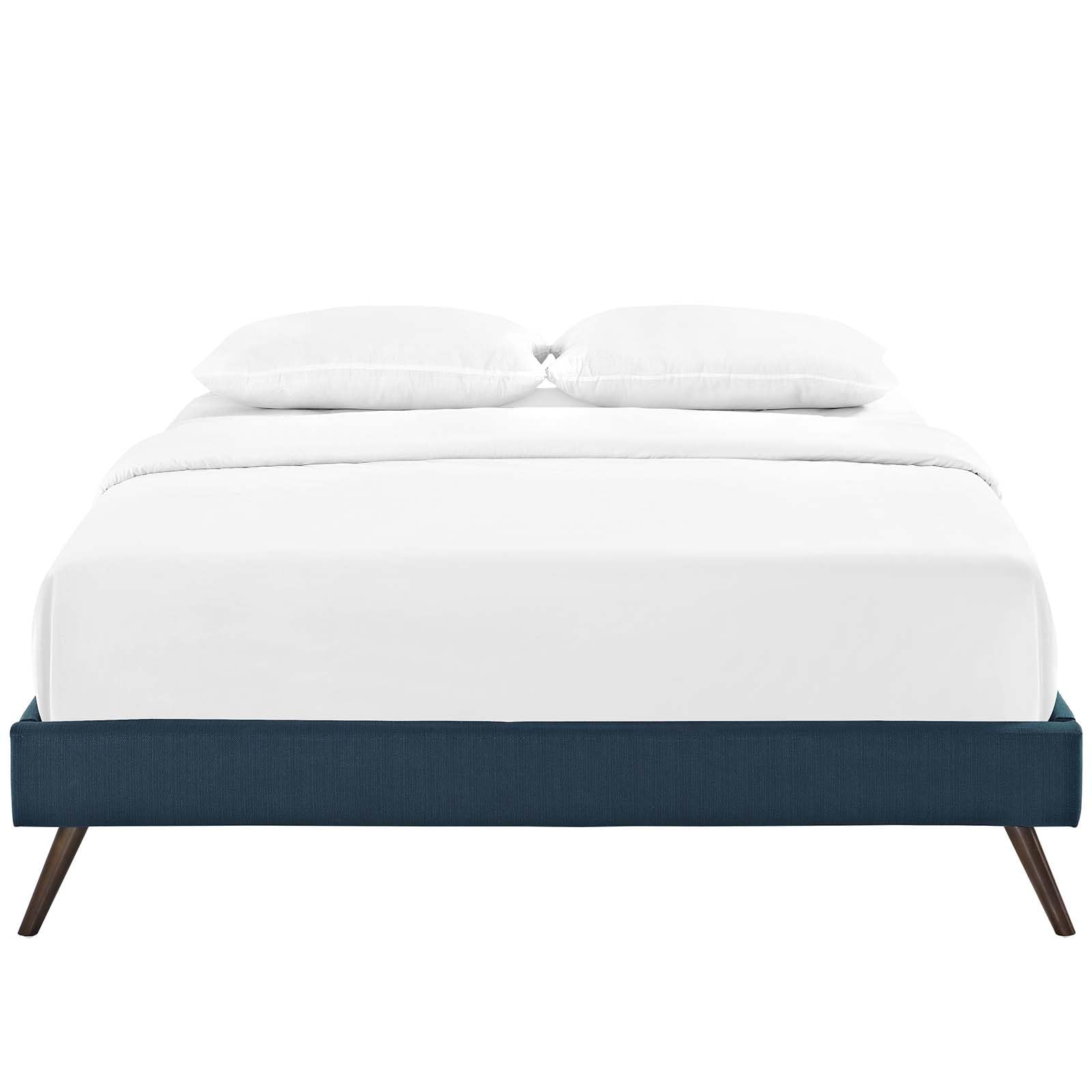 Bed | CasaFoyer Loryn Platform Bed | Solid Wood Frame | Polyester Upholstery | Slat Support System | No Box Spring Needed | Compatible with Memory Foam Mattresses | Stylish Headboard Options | Ideal for Modern Bedrooms | casafoyer.myshopify.com