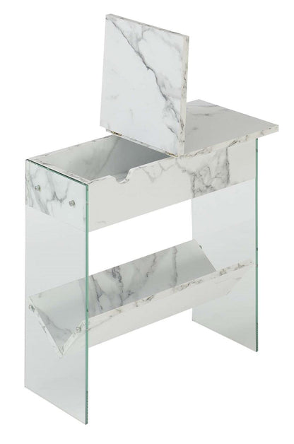 TABLE | Ergode SoHo Flip Top End Table | Charging Station, Storage & USB Ports | Modern Design, Cable Management | Durable Particle Board | SoHo Collection | casafoyer.myshopify.com