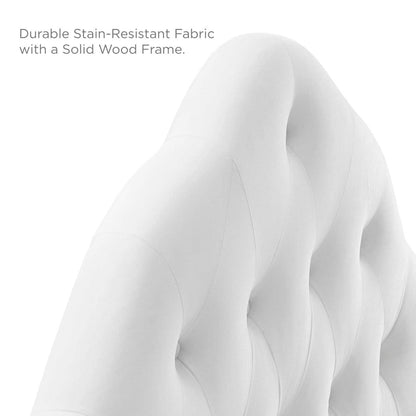 headboards | CasaFoyer Sovereign Performance Velvet Full Headboard | Luxurious & Glamorous | Plush Vintage Velvet | Soft & Stain-Resistant | Diamond Tufting | Height Adjustable | White | casafoyer.myshopify.com