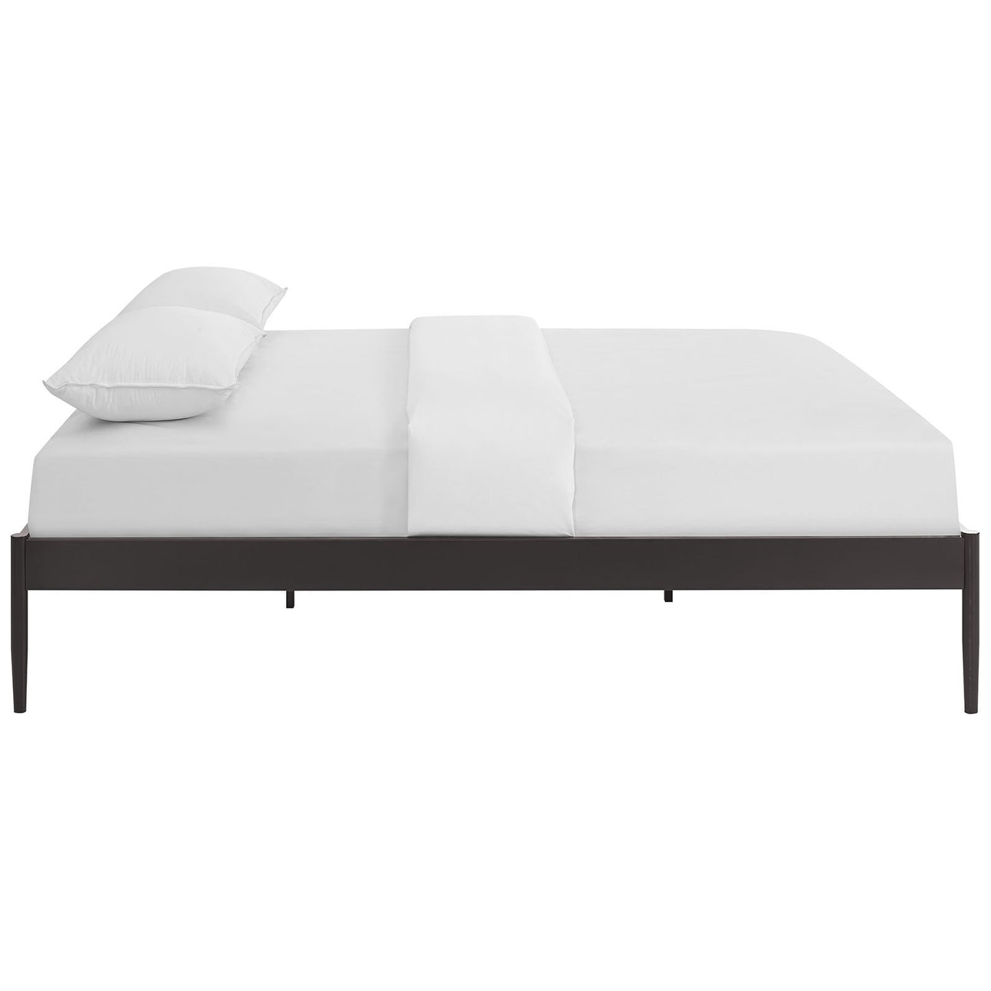 Bed | CasaFoyer  Elsie Bed Frame | Slatted Birchwood Support | Steel Frame | No Boxspring Needed | 1300 lbs Weight Capacity | Queen Size | Modern Design | casafoyer.myshopify.com